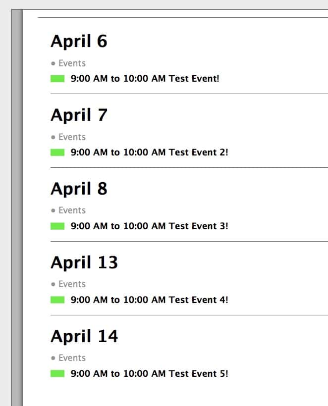 macOS Calendar Zoomed Events