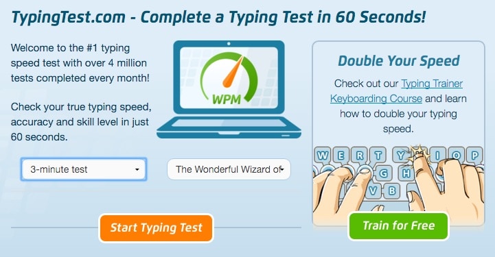 Train for free at www.typingtest.com!