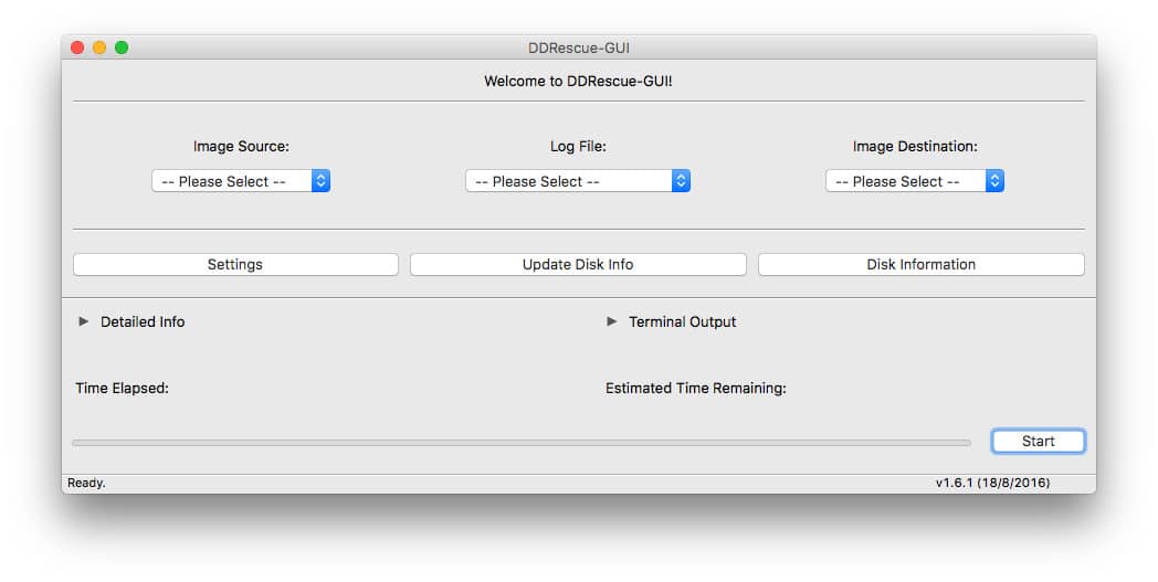 DDRescue-GUI graphic interface for the command line ddrescue utlility