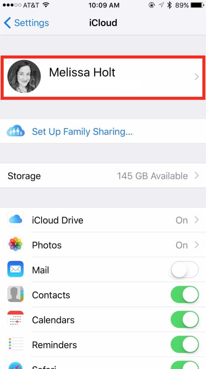 Click on your name in iOS iCloud settings to see the generate two-factor authentication code option