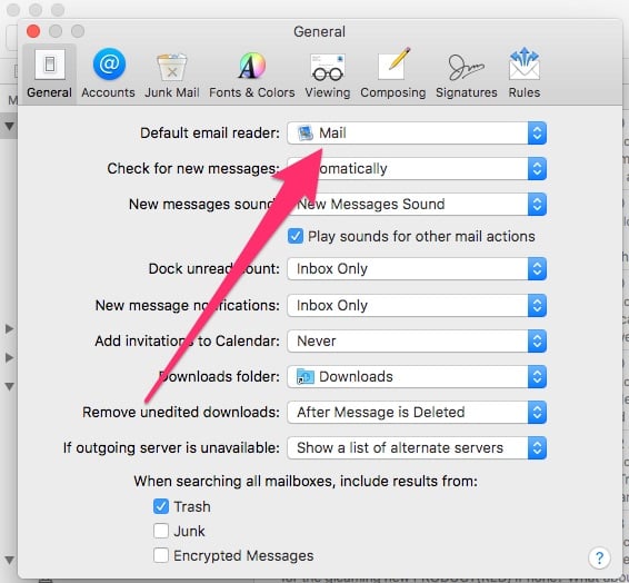 default program installed on mac that handles mail