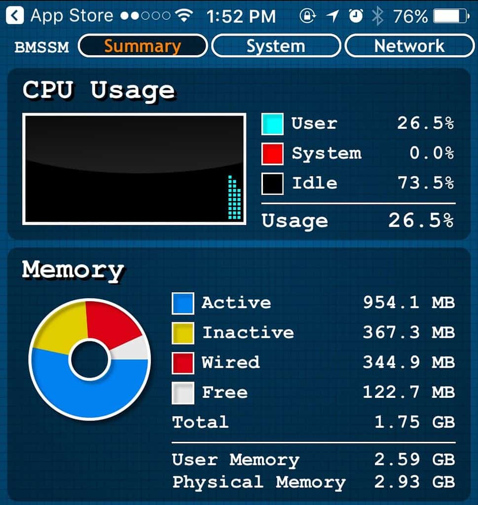 Memory before I close running apps