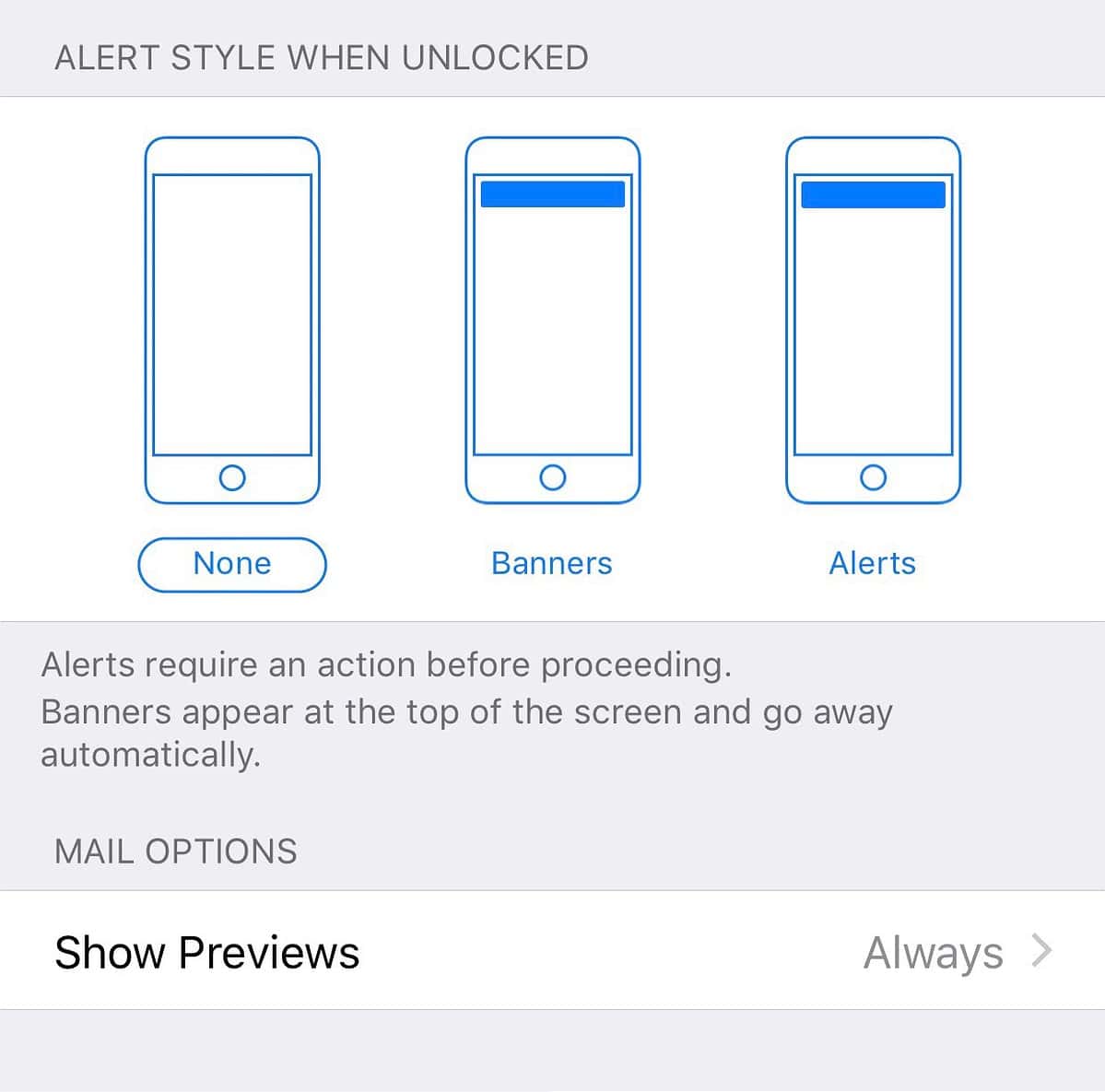 Configuring email notifications iOS