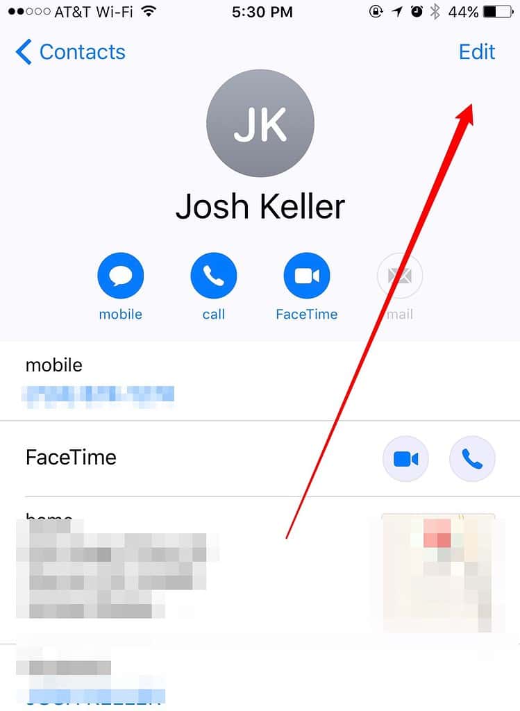 Contact on iOS 10