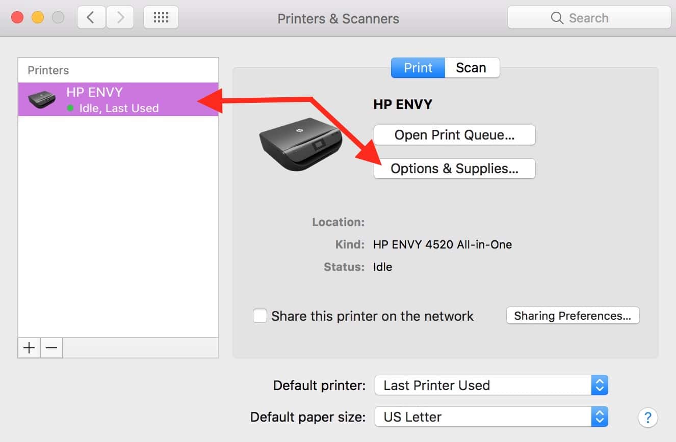 Select your printer in Printers & Scanners Preferences then click the Options & Supplies button to get to your printer's webpage