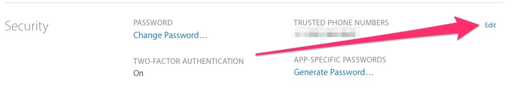The Security menu of the Apple account home page allows you to manage your app-specific passwords and delete ones you no longer need
