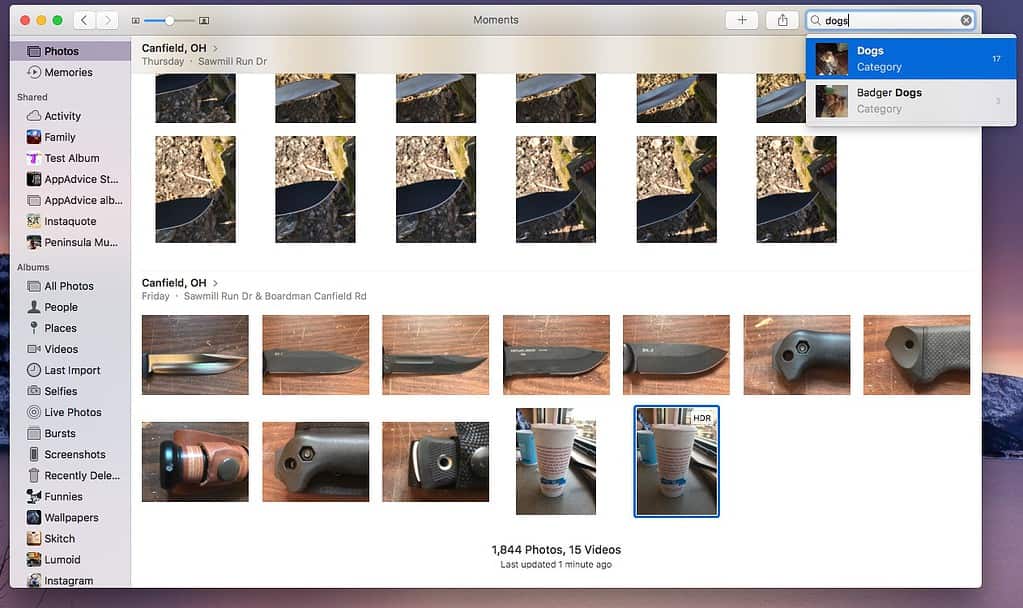Search photos on macOS