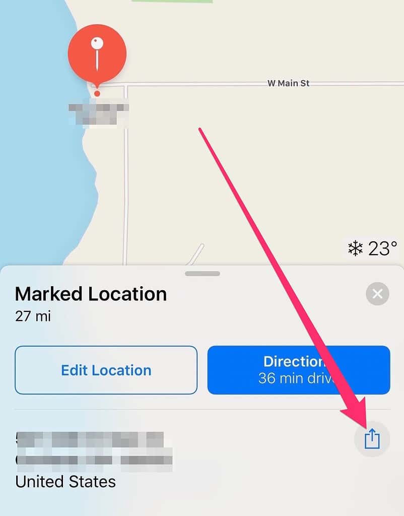 Share My Location - Finding the Share Button