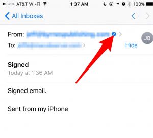 A signed email in iOS Mail - encrypting email with iOS Mail