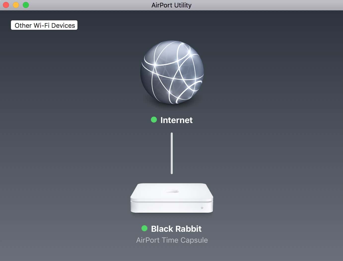 Use the AirPort Utility app on your Mac to see your AirPort Basestation and its settings