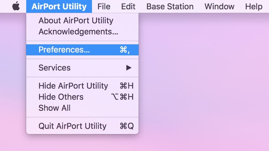 AirPort Utility Preferences lets you customize when Basestations check for software updates