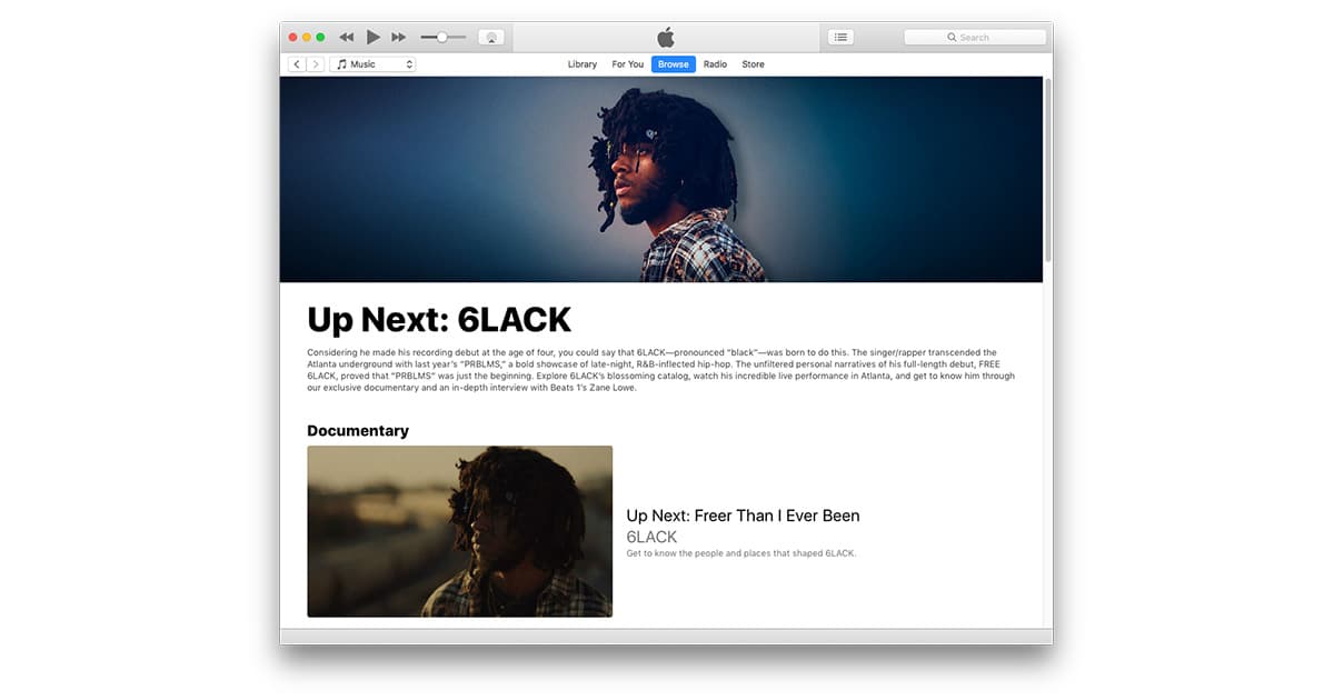 Up Next is a new interview series on Apple Music starting with 6LACK