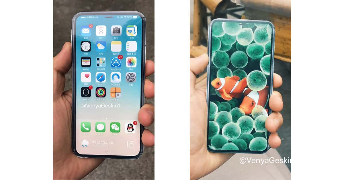 iPhone 8 rendering with Touch ID sensor and front-facing camera embedded in display
