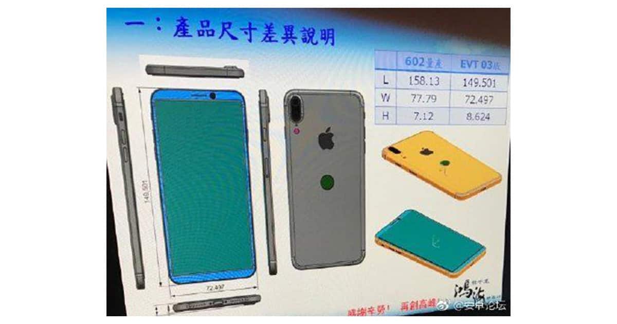 Schematic supposedly from a Foxconn factory shows a schematic of the iPhone 8