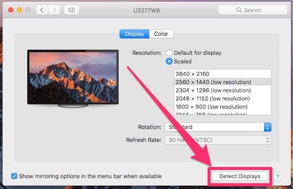 display preferences