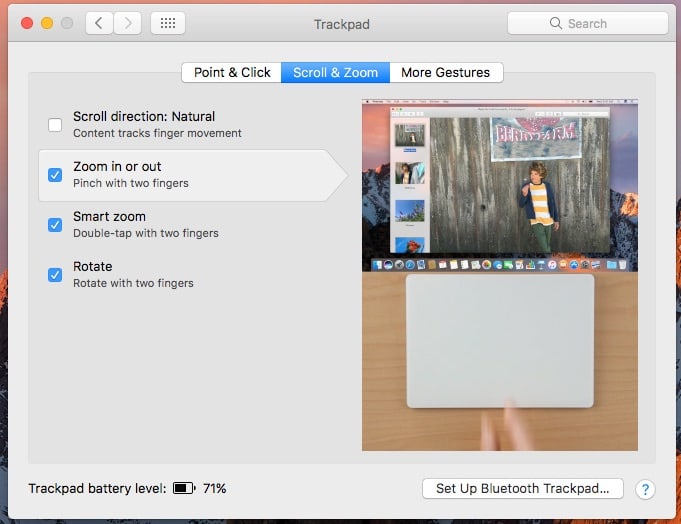 Mac Gestures Scroll and Zoom System Preferences