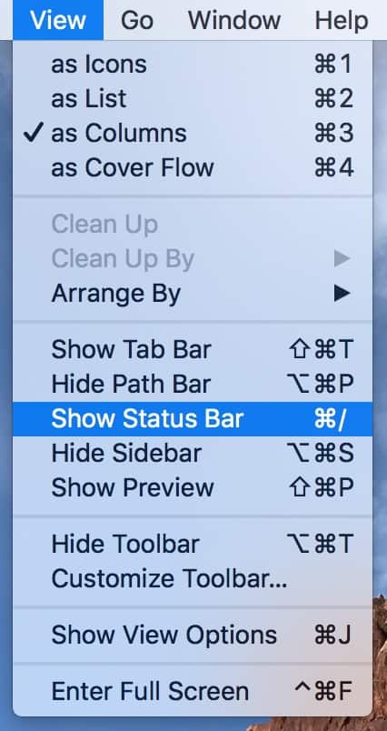 Use the Finder's Show Status Bar option to see more information about iCloud Drive file upload progress