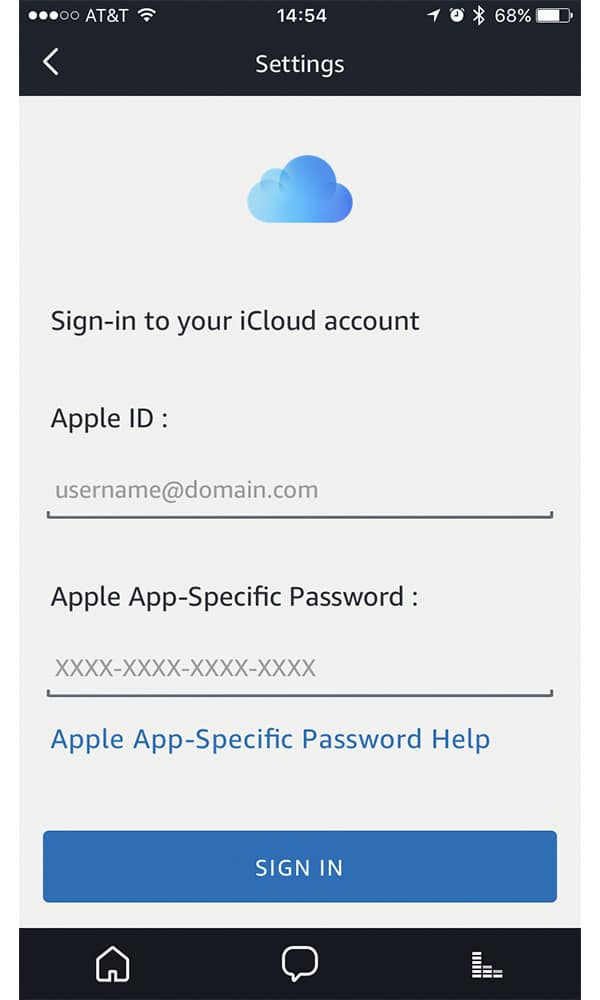 Link Alexa to your iCloud Calendar with your Apple ID user name and an app-specific password