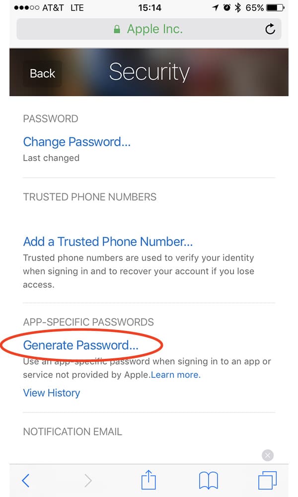 Create an app-specific password for Alexa at the Apple ID website