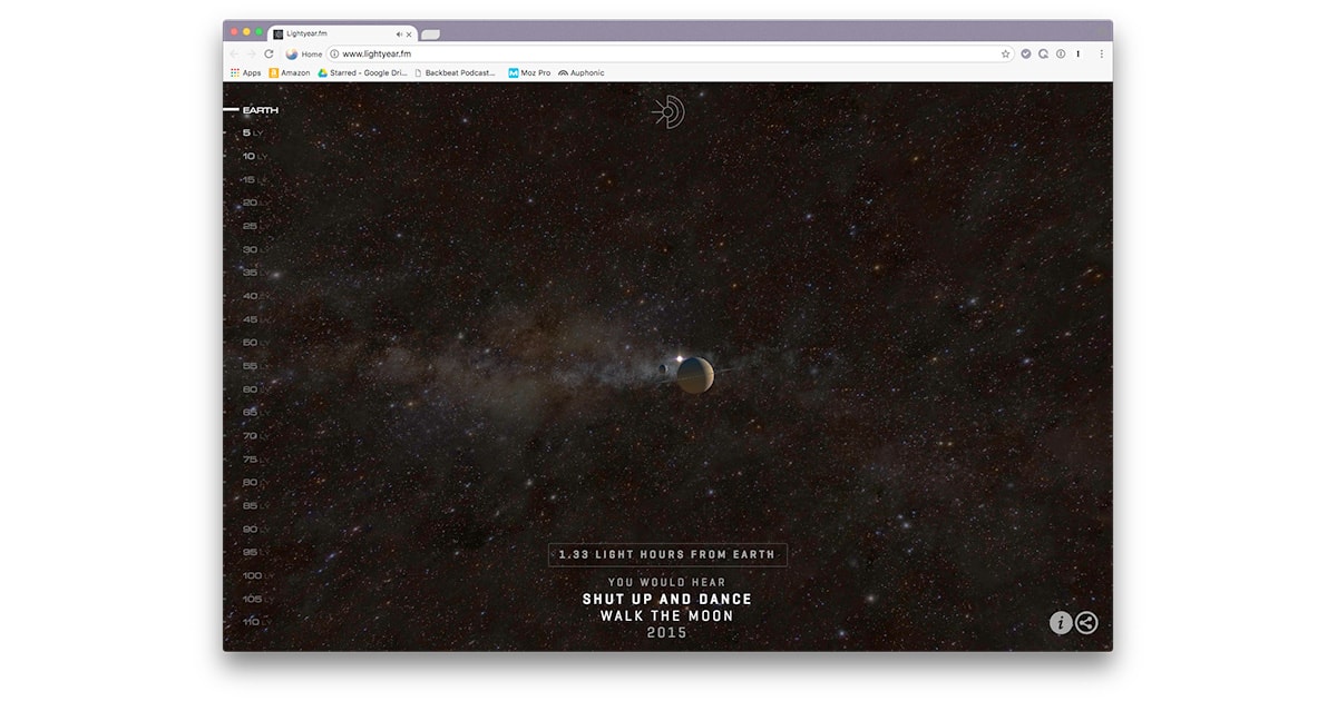 Lightyear.fm Shows How Deep into Space Our Songs Have Traveled