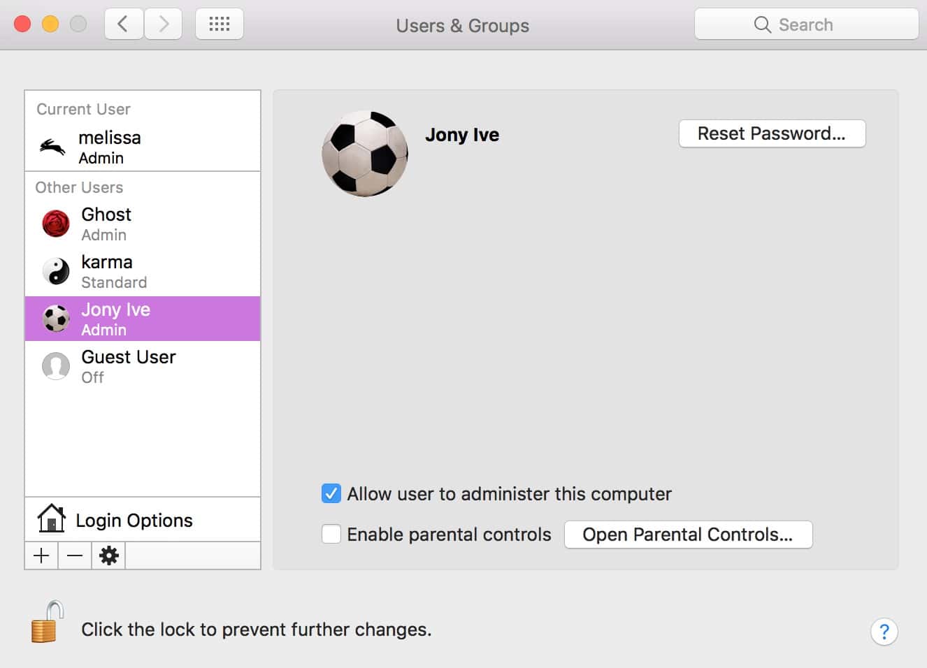 You can see which accounts have administrator access in the macOS Users & Groups System Preferences
