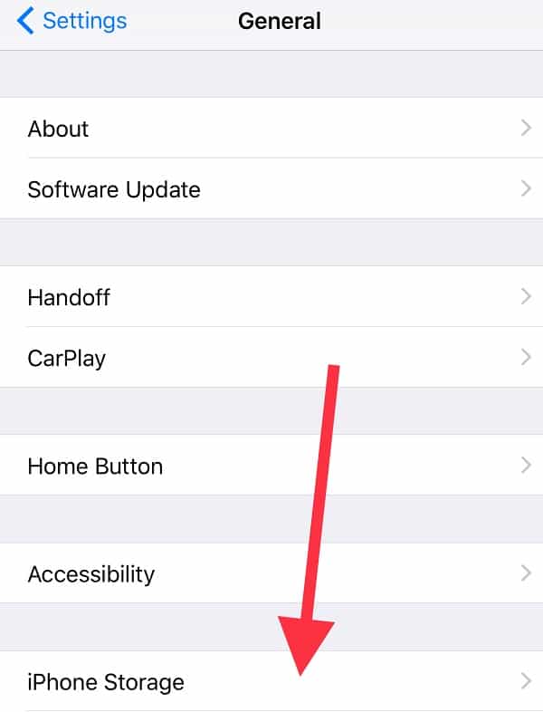 Manage Storage on iOS 11 From Settings