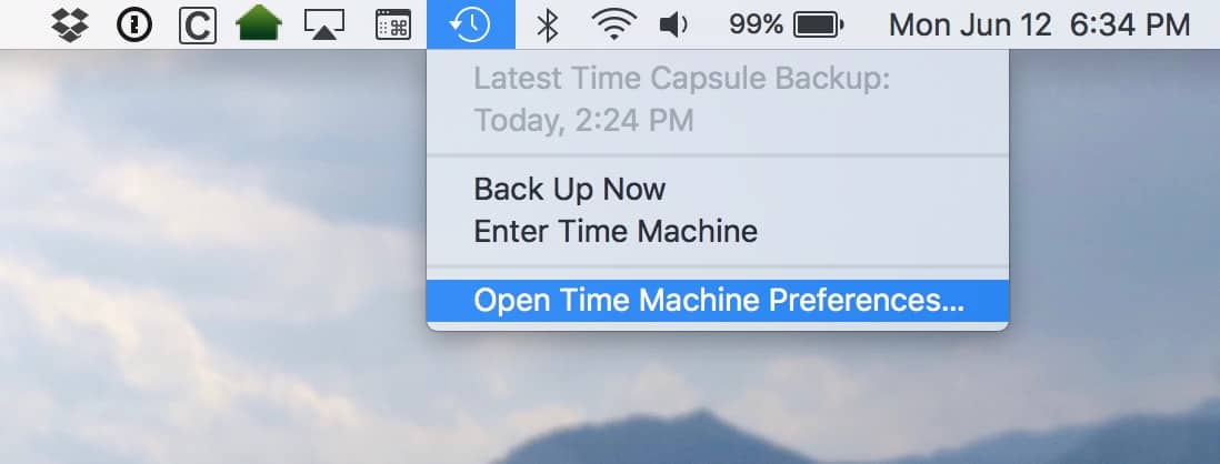 Open Time Machine Preferences to see Time Capsule storage