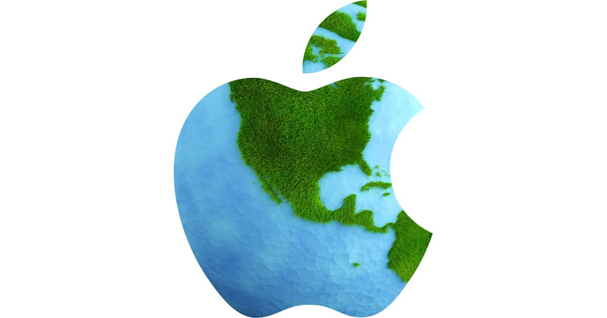 Apple logo as a green planet