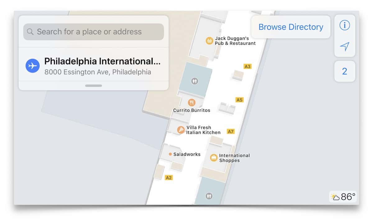 apple indoor maps airport