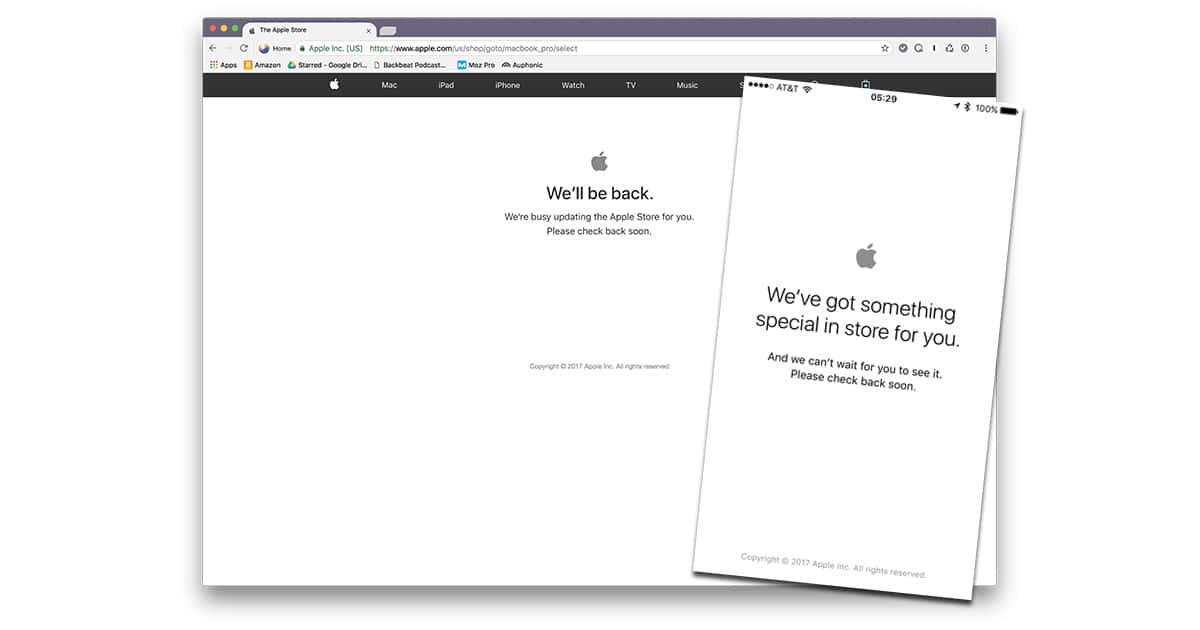 Apple's web store offline for WWDC 2017 announcements