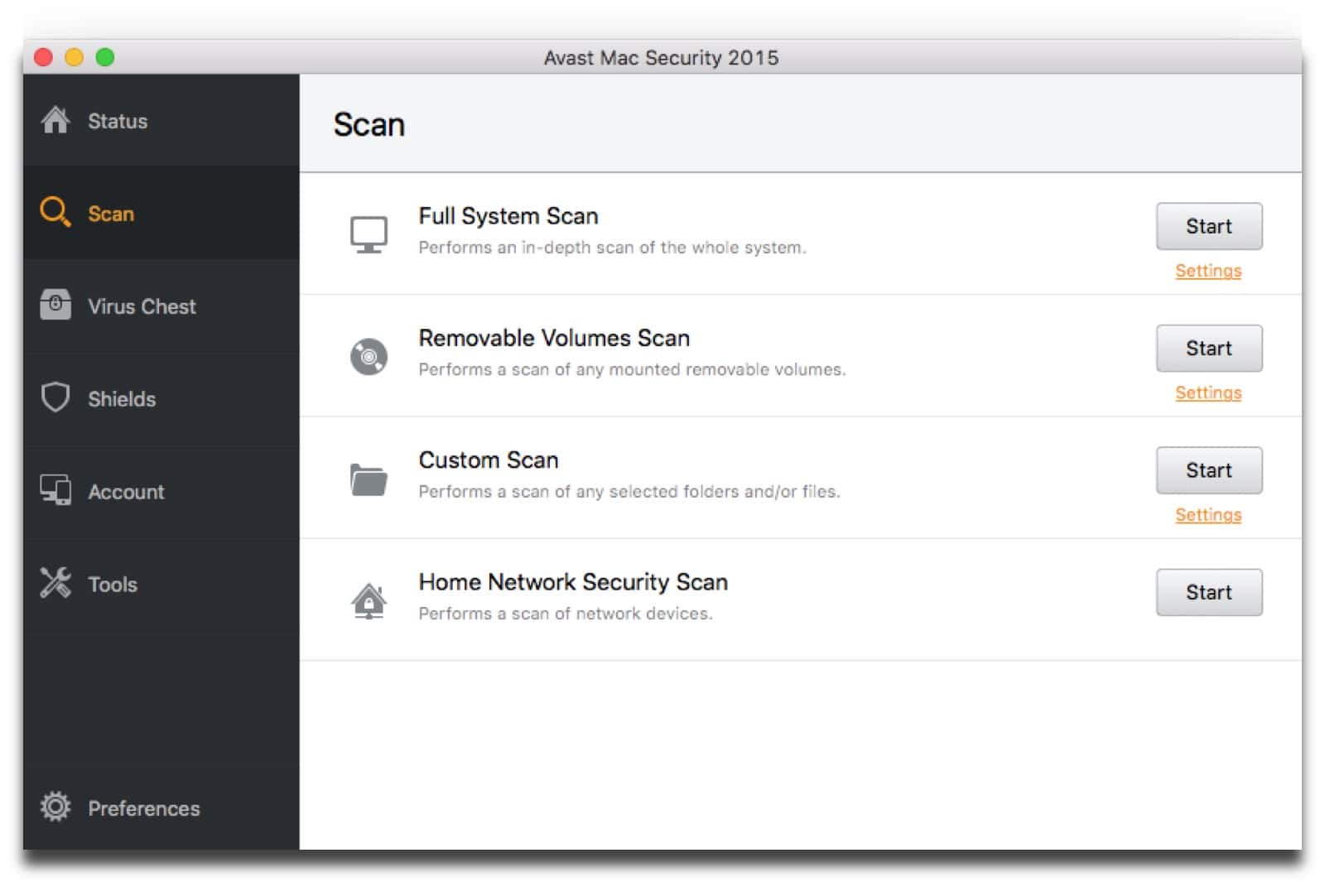 Screenshot of avast, one of the Mac security tools we recommend. 
