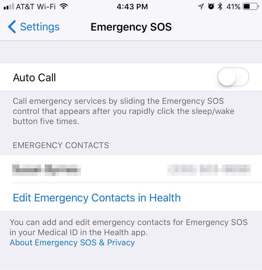 iOS 11 Emergency SOS