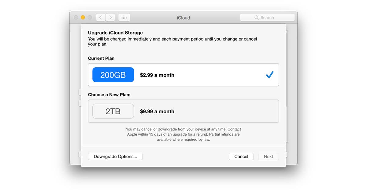 iCloud 1 TB storage gone, 2 TB storage price lowered