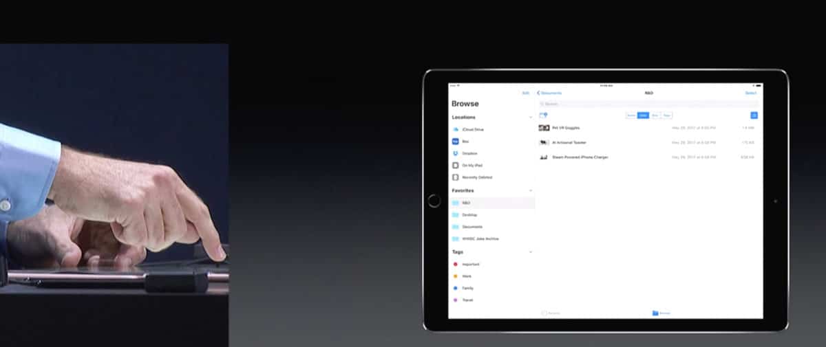 Craig Federighi demos Files app in iOS 11 at WWDC