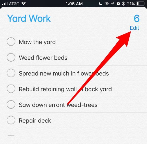 Delete all reminders in a list