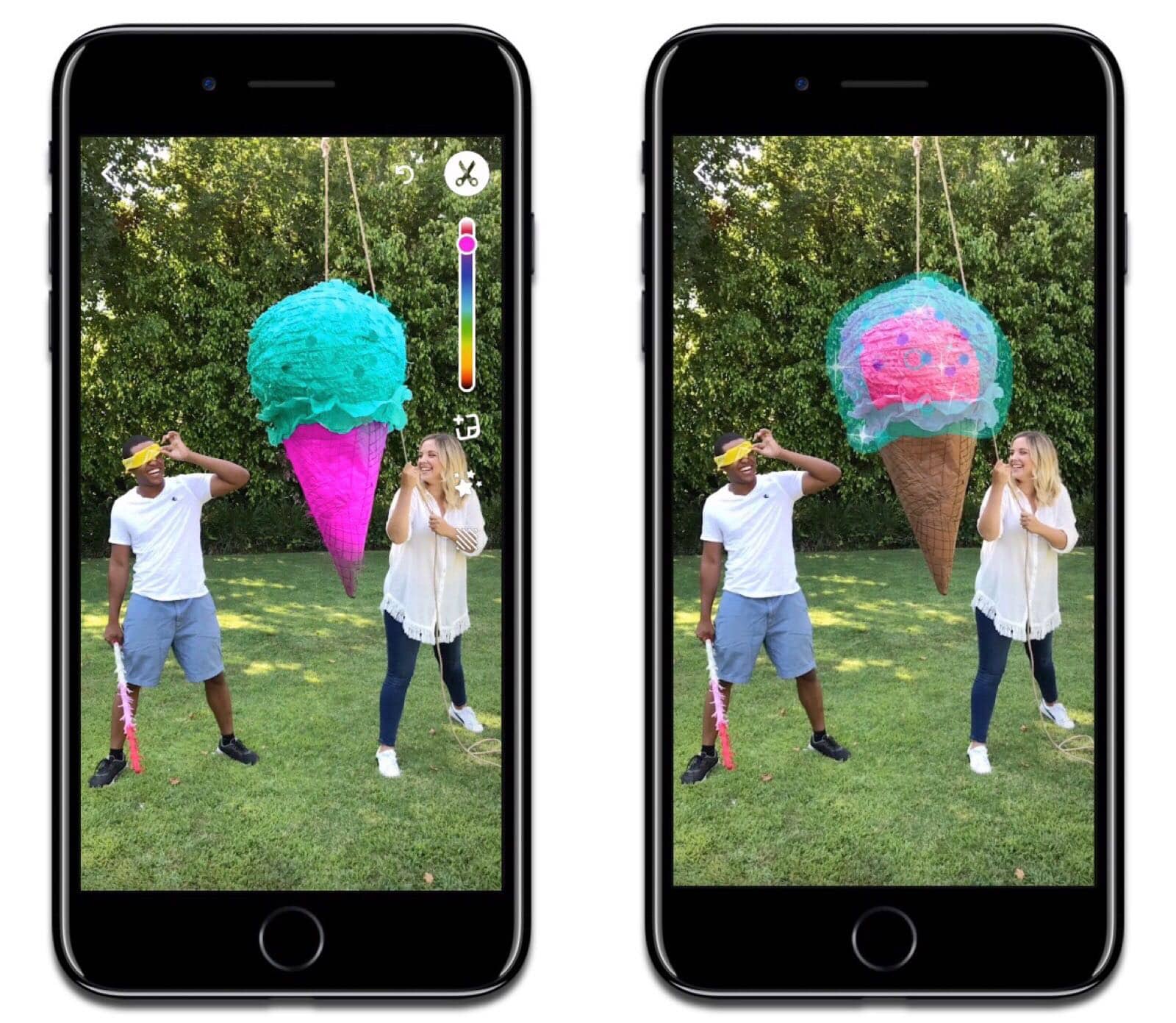 Tint Brush is one of the new Snapchat features that gives you selective color editing. Image credit: TechCrunch.