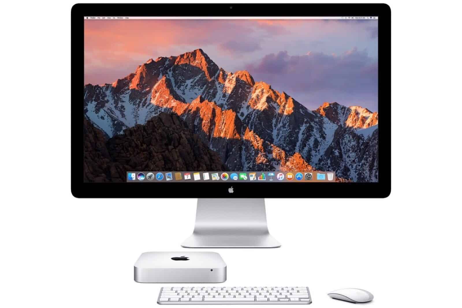 Image of Mac Mini with Thunderbolt Display. 