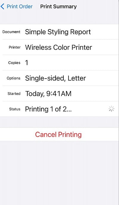Configuring the Print Center Details