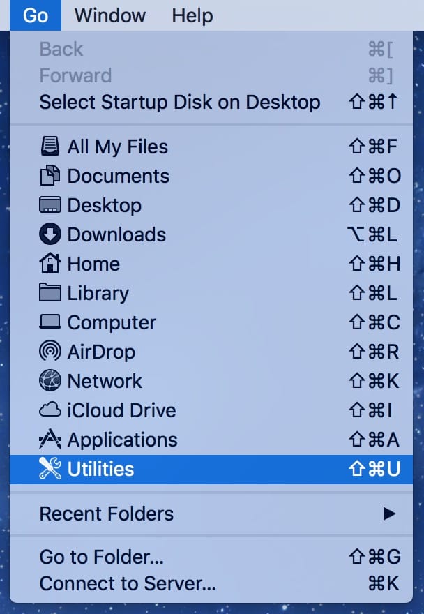 Use the Mac's Go Menu to open the Utilities folder where AirPort Utility lives