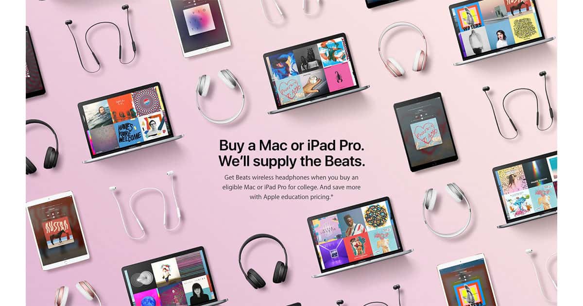 Apple Includes Free Beats Headphones with Back to School Mac, iPad Purchase