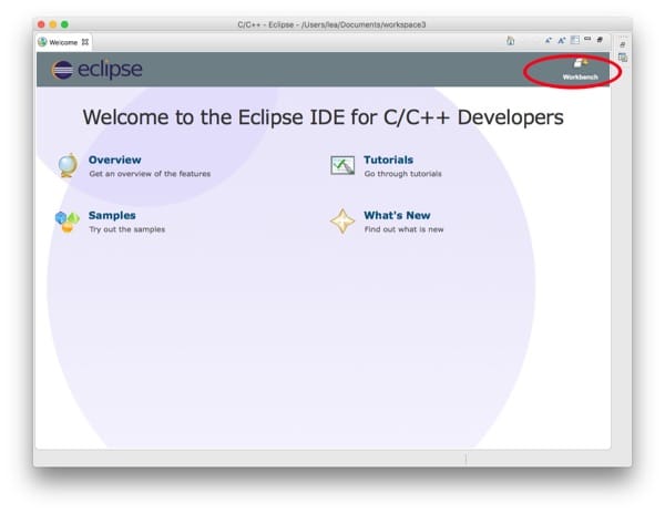 Eclipse Welcome screen.