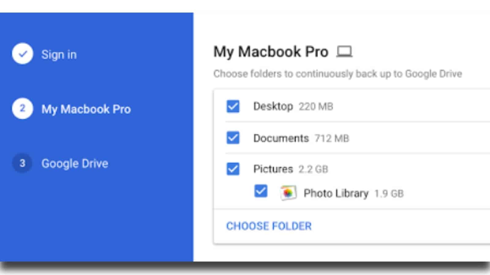 Back up desktop, documents, and photos in Google sync app. 