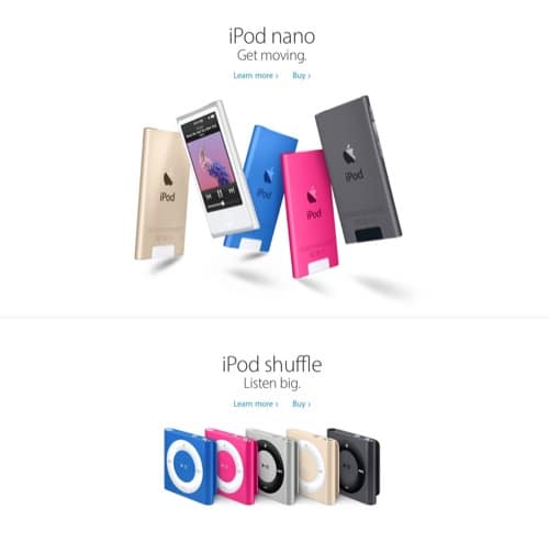 iPad nano and shuffle