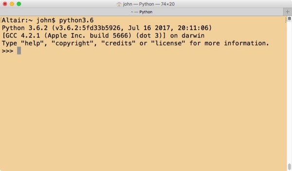 Python 3.6 in shell