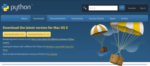 Python download page.
