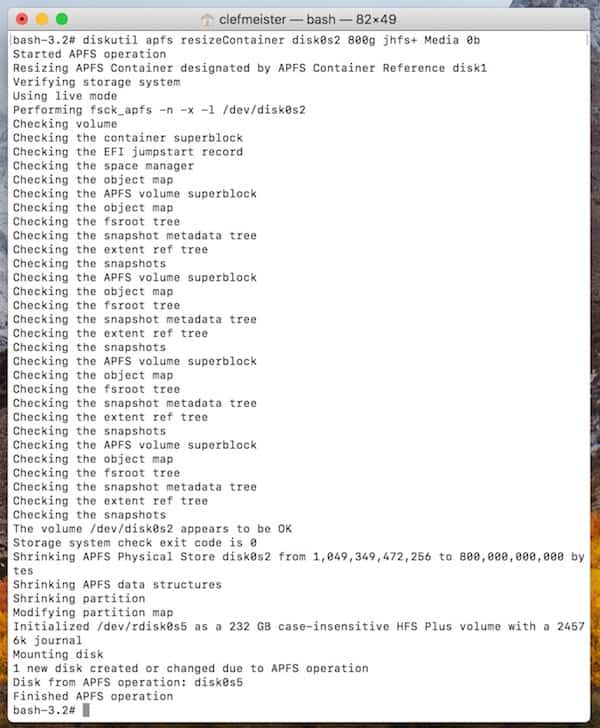 Resize your APFS container from Terminal