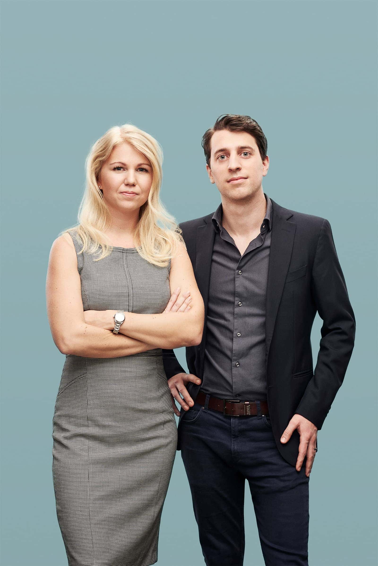 Co-founders of Natural Cycles birth control app Dr. Raoul Scherwitzl and Dr. Elina Berglund.