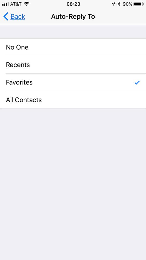 iOS 11 Do Not Disturb While Driving automated text reply settings