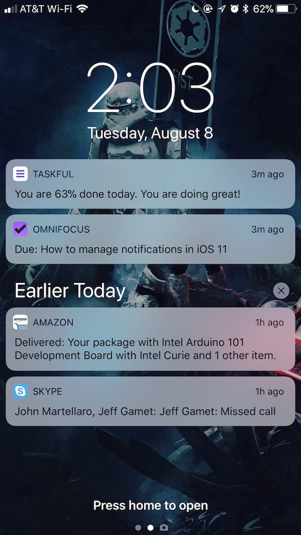 iOS 11 Notification Center - Changing the Clear All feature
