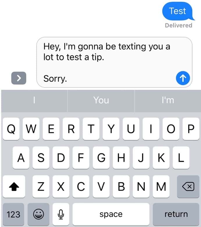 iOS Messages using the Return key to add a line break